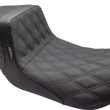 Load image into Gallery viewer, Le Pera Tailwhip Seat - Double Diamond w/ Grip Tape - Black - FL '08-'23 LK-587DDGP - Main Product View