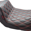 Load image into Gallery viewer, Le Pera Tailwhip Seat - Double Diamond w/ Red Thread - Black - FL '08-'24 LK-587DD-RED - Main Product View