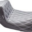 Load image into Gallery viewer, Le Pera Tailwhip Seat - Double Diamond w/ Titanium Thread - Black - FL '08-'24 LK-587DD-TTM - Main Product View