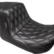 Load image into Gallery viewer, Le Pera Tailwhip Up Front Seat - Double Diamond w/ Chestnut Thread - Black - FLSB/FXLR '18-'24 LYRU-580DD-CHET - Detail View
