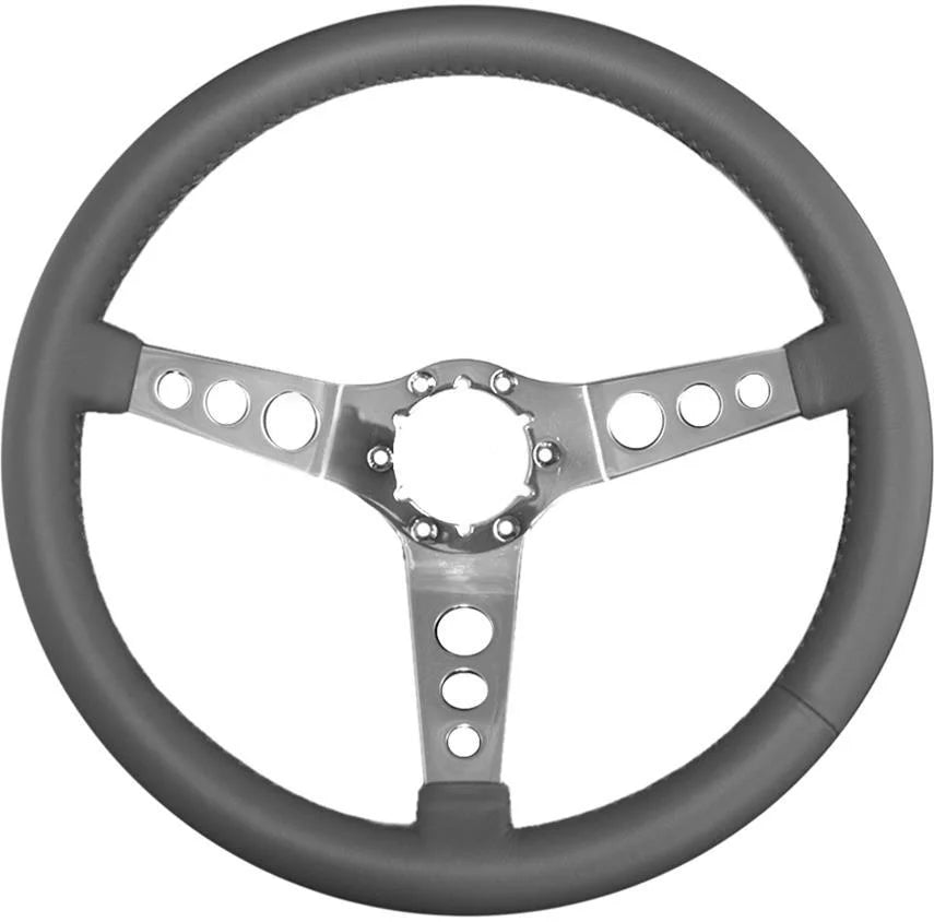 Lecarra Steering Wheel Stainless Steel Vette Hot Rod 63601