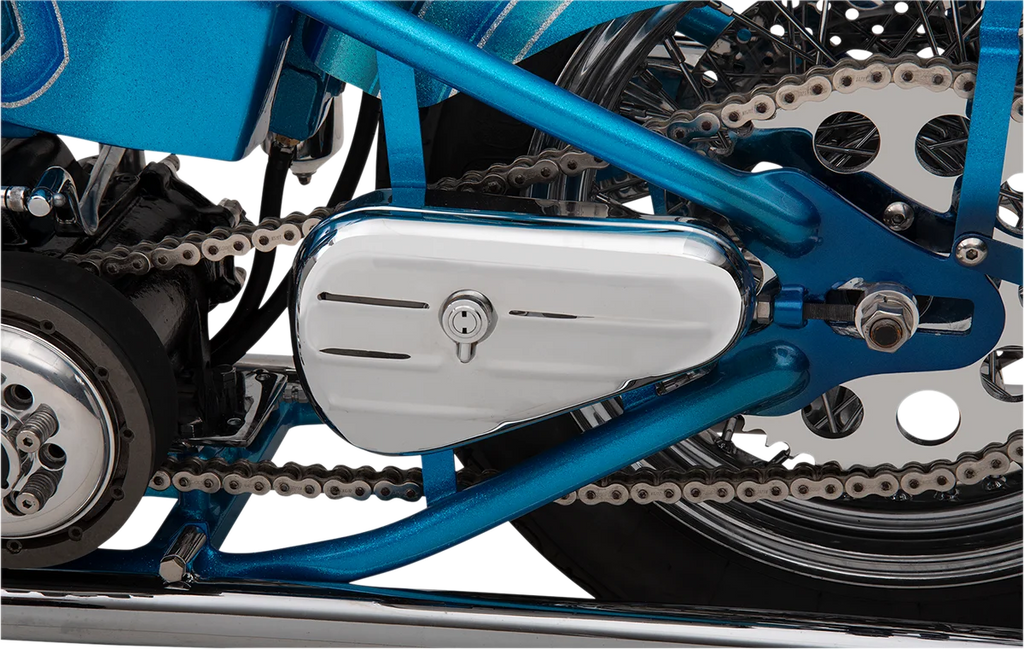 Left Teardrop Toolbox - Chrome DragSpecialties 74348 - Side View