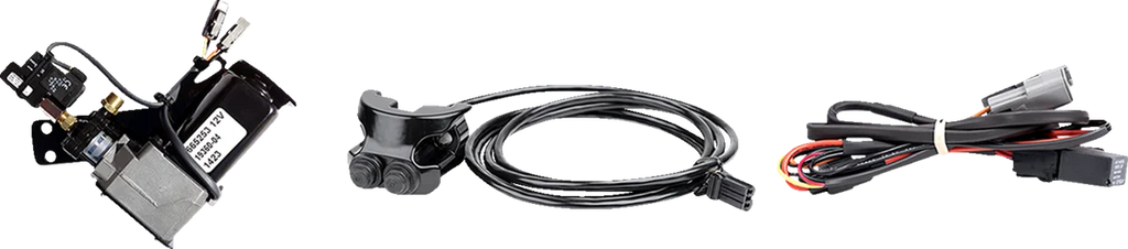 Legend Suspension AIR-A Adjustable AIR Suspension - Black fits Harley-Davidson Dyna FXD - Back View