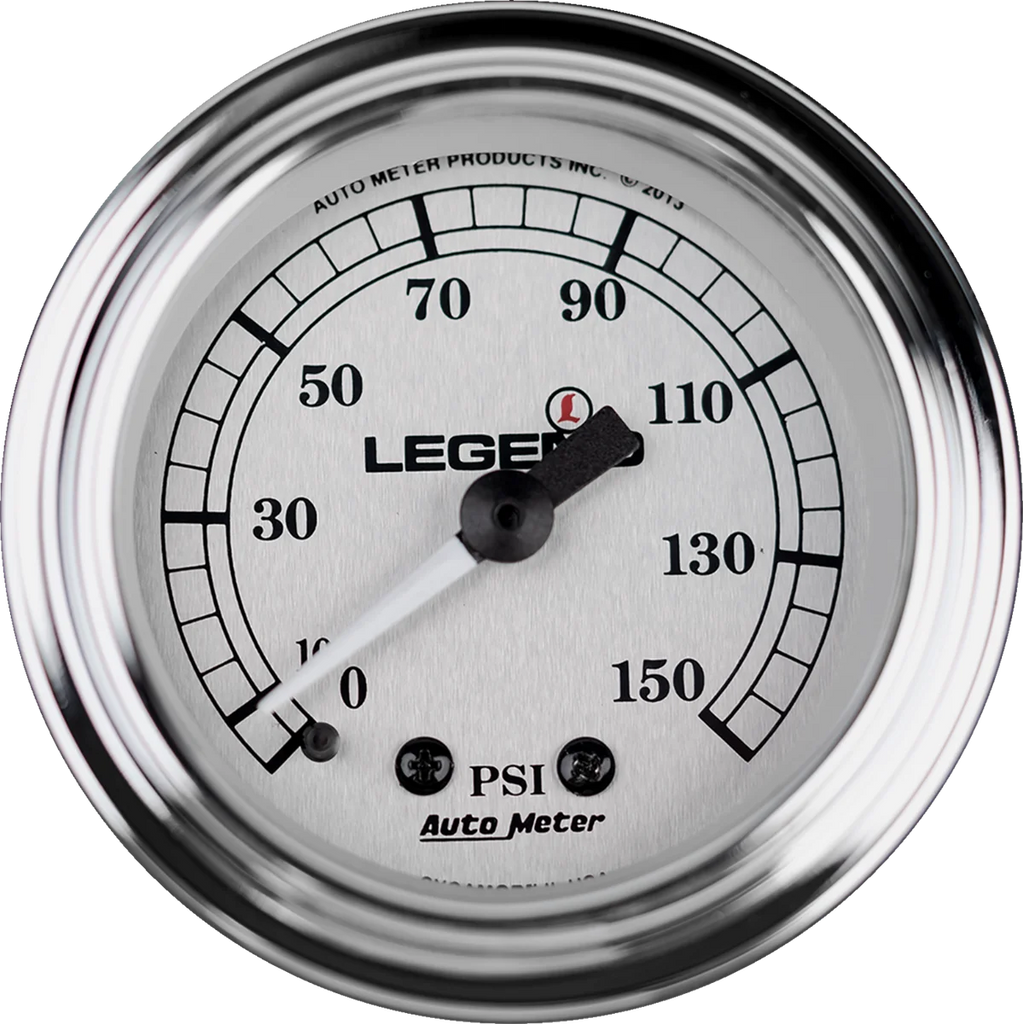 Legend Suspension Fairing Mounted LED Backlit PSI Gauges - Silver - Main Product View