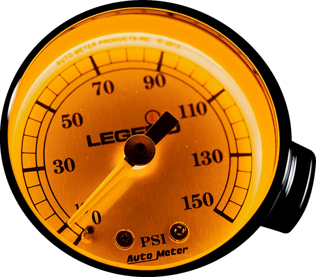 Legend Suspension Fairing Mounted LED Backlit PSI Gauges - Silver - Side View