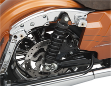 Load image into Gallery viewer, Legend Suspension REVO-A Shocks - Black - 12" HD fits 1999+ Harley-Davidson FL - Back View