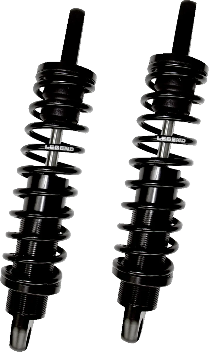 Legend Suspension REVO-A Shocks - Black - 12" fits 1999+ Harley-Davidson FL - Back View