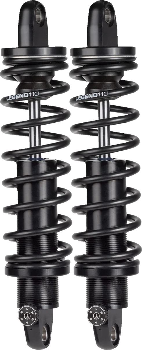 Legend Suspension REVO-A Shocks - Black - 13" fits 1999+ Harley-Davidson FL - Side View