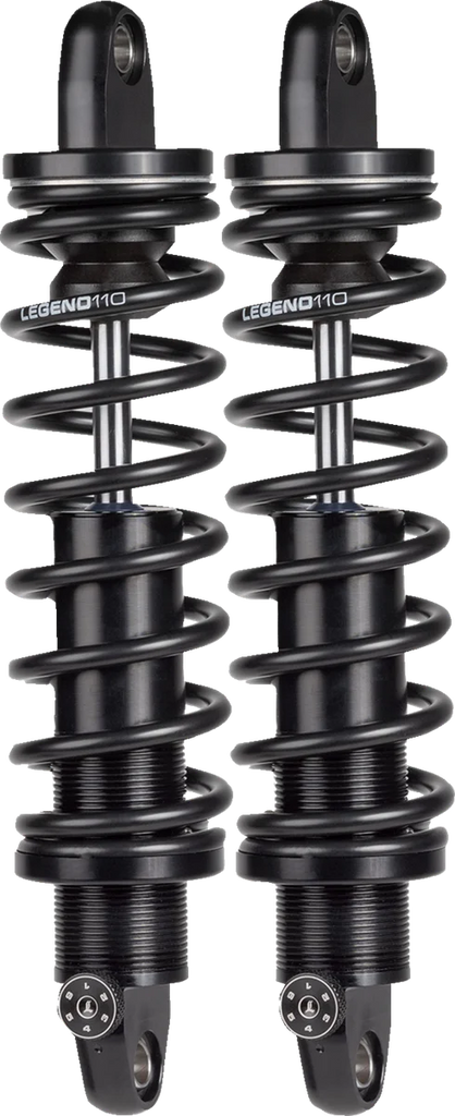 Legend Suspension REVO-A Shocks - Black - 13" fits 1999+ Harley-Davidson FL - Side View