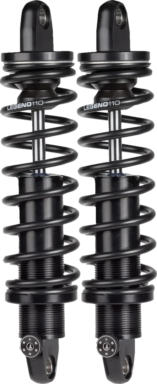 Legend Suspension REVO-A Shocks - Black - 13" fits 1999+ Harley-Davidson FL - Side View