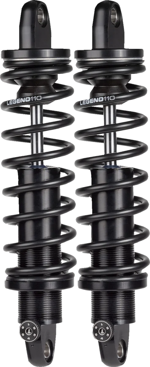 Legend Suspension REVO-A Shocks - Black - Heavy-Duty - 13" fits 2009+ Harley-Davidson Tri Glide - Side View