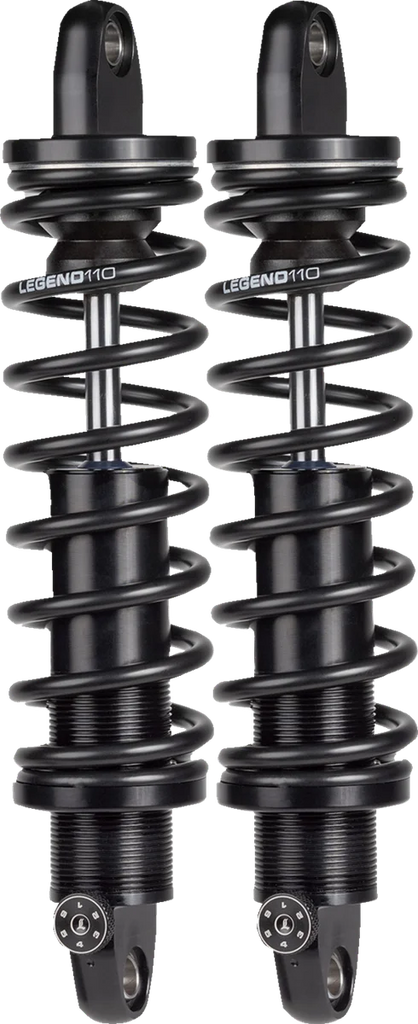 Legend Suspension REVO-A Shocks - Black - Heavy-Duty - 13" fits 2009+ Harley-Davidson Tri Glide - Side View