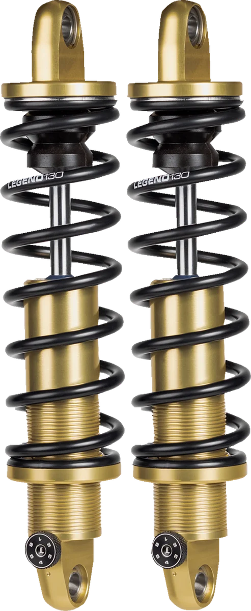 Legend Suspension REVO-A Shocks - Clear Anodized - 13" HD fits 1999+ Harley-Davidson FL - Detail View