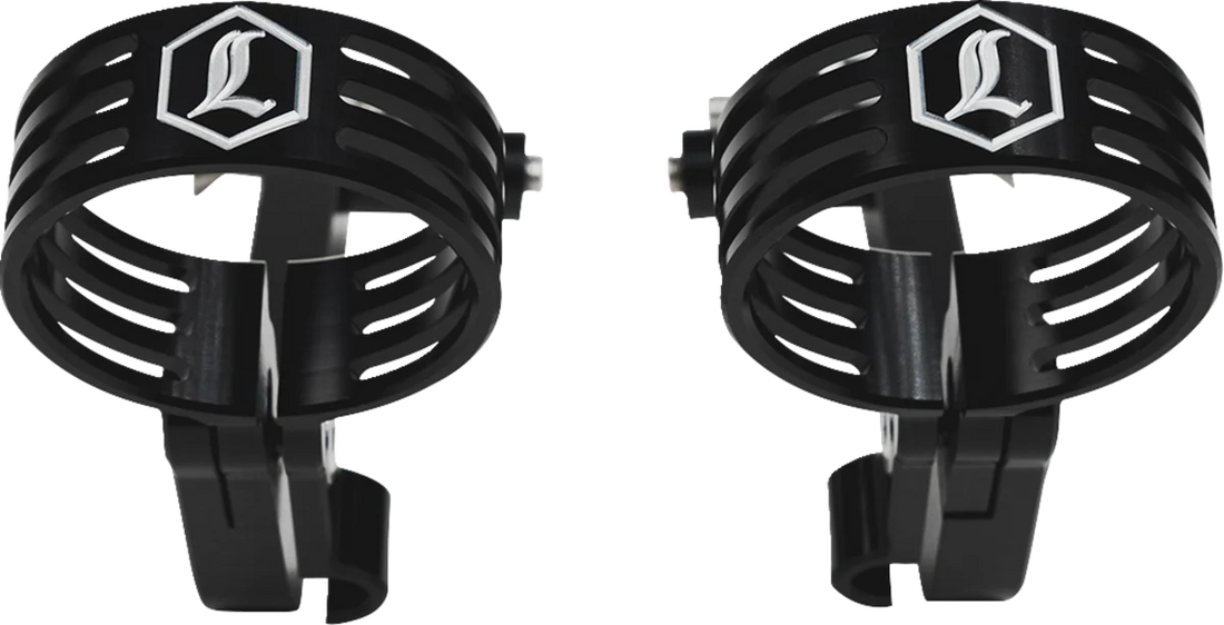 Legend Suspension REVO ARC External Reservoir Mounts - Black - Side View
