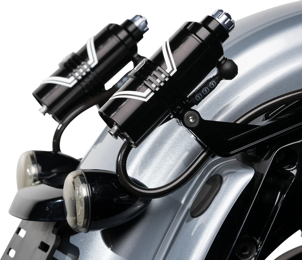 Legend Suspension REVO ARC External Reservoir Mounts - Black - Installation View