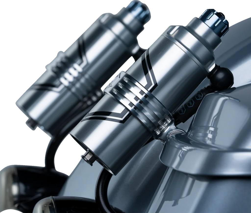 Legend Suspension REVO ARC External Reservoir Mounts - Clear - Side View