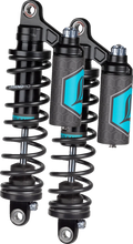Load image into Gallery viewer, Legend Suspension REVO ARC Piggyback Shocks - Standard - Black - 13" fits 1999-2017 Harley-Davidson Dyna - Side View