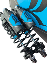 Load image into Gallery viewer, Legend Suspension REVO ARC Piggyback Shocks - Standard - Black - 14" fits 1984-2000 Harley-Davidson FXR - Back View