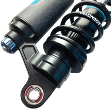 Load image into Gallery viewer, Legend Suspension REVO ARC Piggyback Shocks - Standard - Black - 14" fits 1984-2000 Harley-Davidson FXR - Installation View