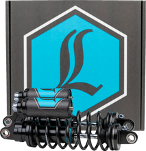 Load image into Gallery viewer, Legend Suspension REVO ARC Piggyback Shocks - Standard - Black - 14" fits 1999-2017 Harley-Davidson Dyna - Main Product View