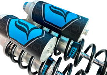Load image into Gallery viewer, Legend Suspension REVO ARC Piggyback Shocks - Standard - Clear - 14" fits 1984-2000 Harley-Davidson FXR - Back View