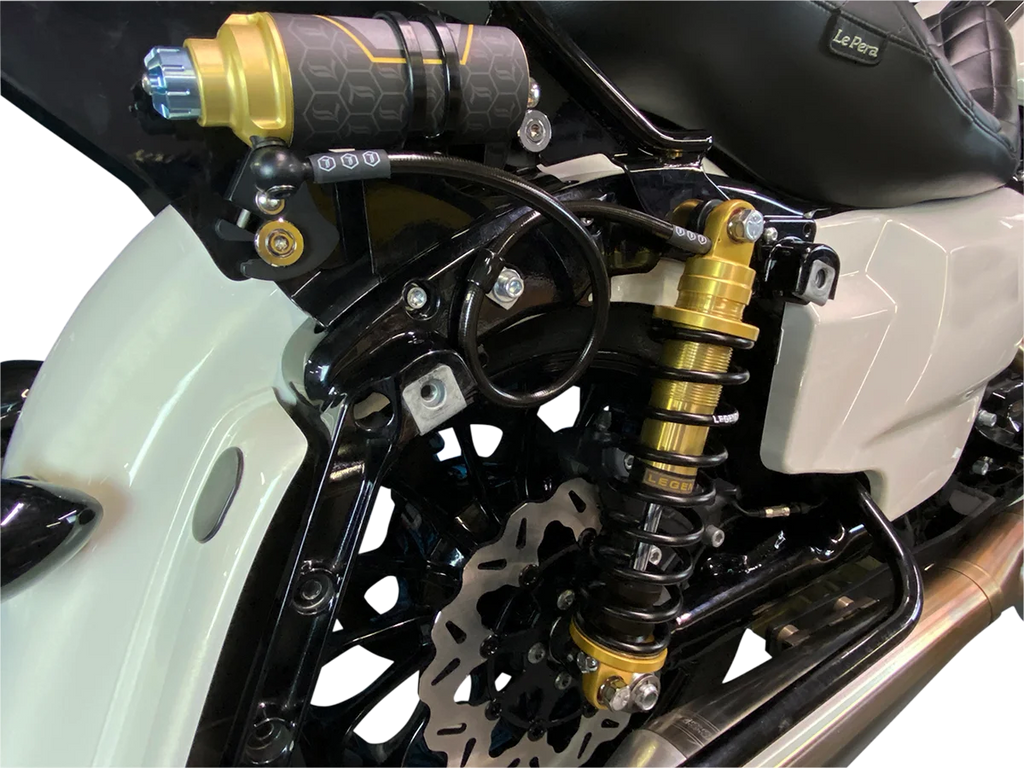 Legend Suspension REVO ARC Remote Reservoir Shocks - Heavy Duty - Gold - 14" - 1310-1913 - Side View