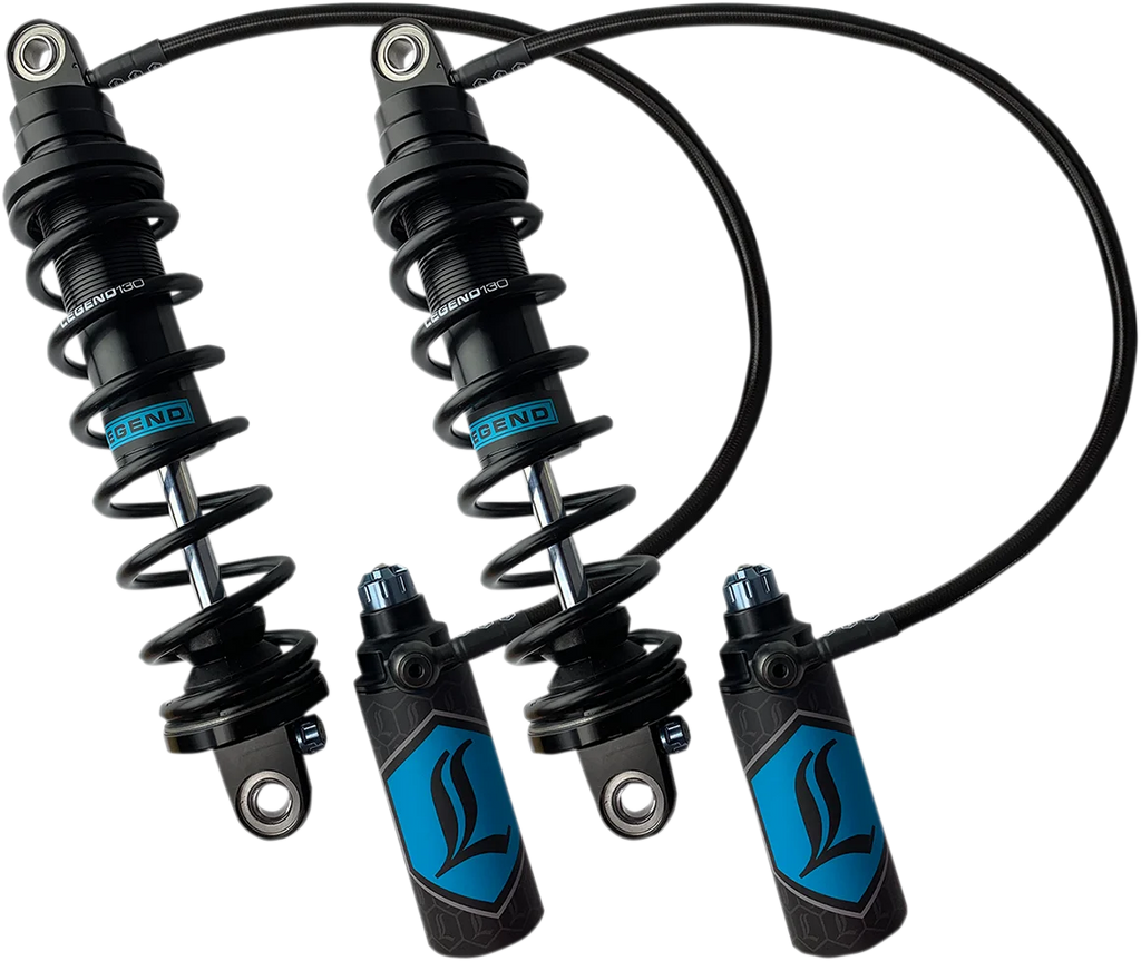 Legend Suspension REVO ARC Remote Reservoir Shocks - Standard - Black - 14" - Back View
