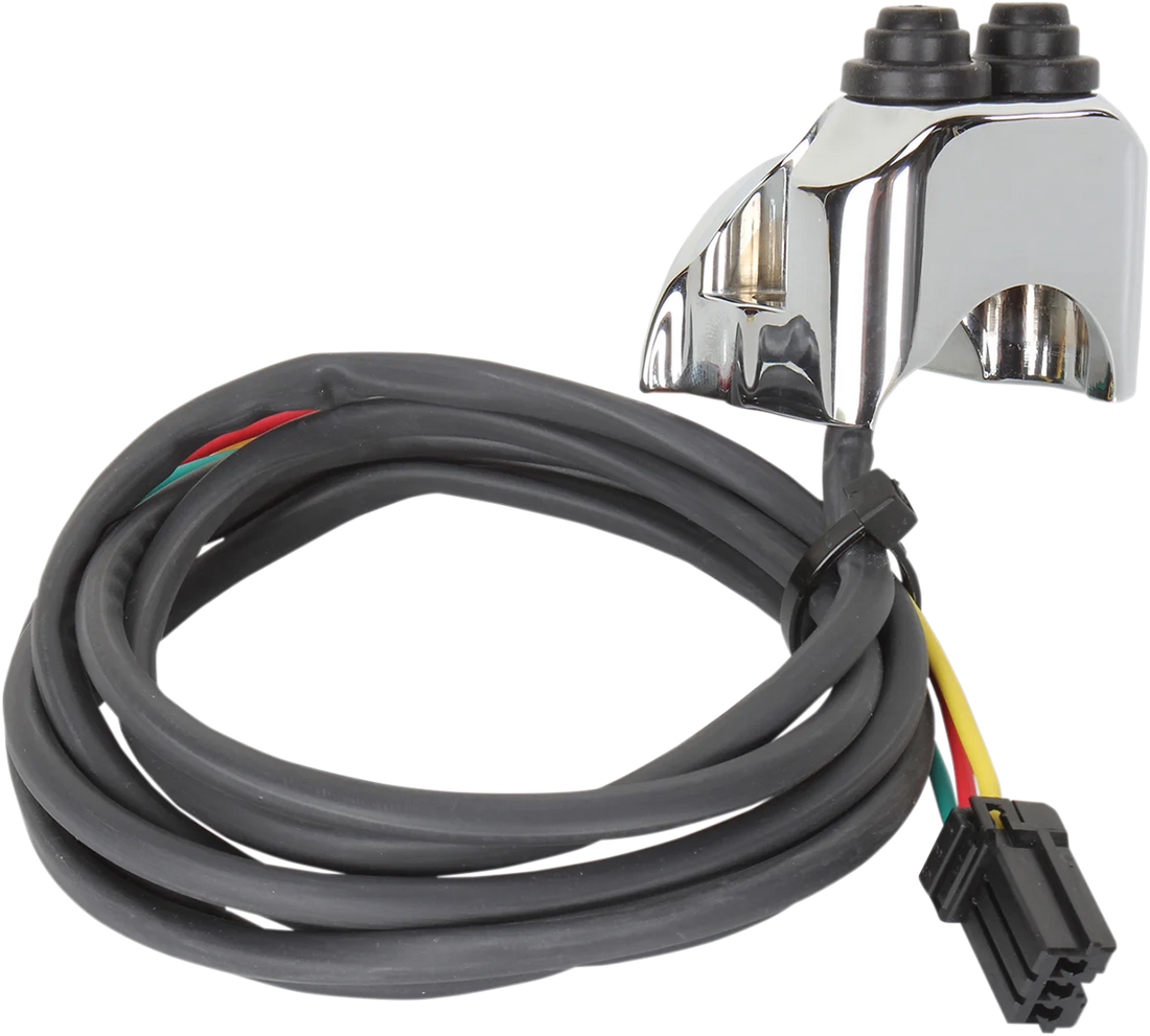 Legend Suspension Switch Assembly - Deutsch Connector - Chrome fits Harley-Davidson FL - Side View