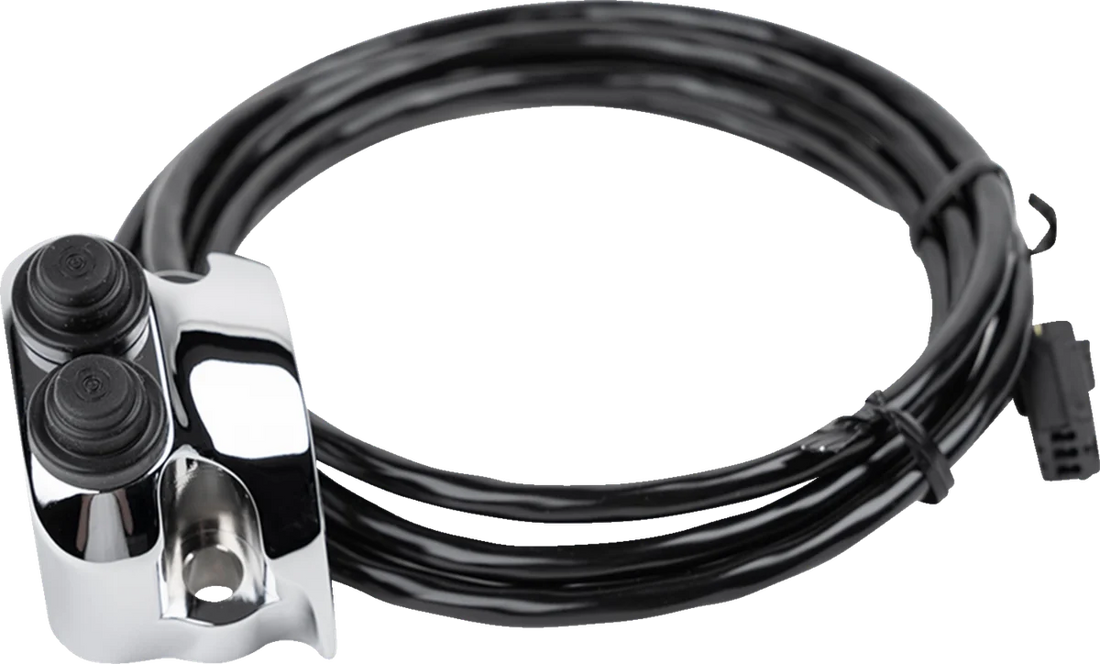 Legend Suspension Switch Assembly - Deutsch Connector - Chrome fits Harley-Davidson FL - Back View