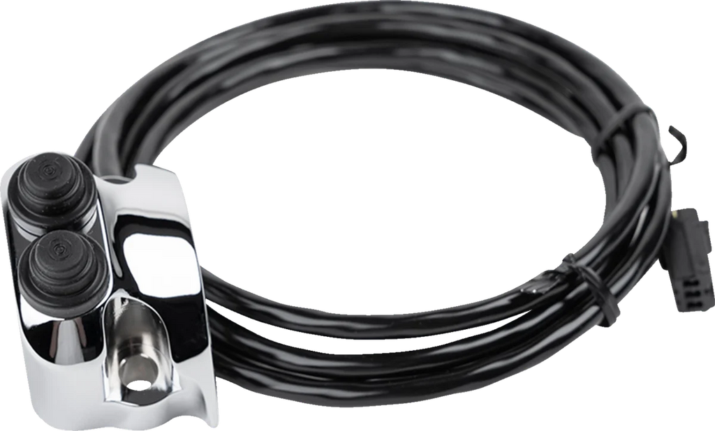 Legend Suspension Switch Assembly - Deutsch Connector - Chrome fits Harley-Davidson FL - Back View
