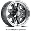 Load image into Gallery viewer, Legendary WheelsLegendary Wheels HB44 - 15x7 - 4x4.5 - 4.25 BS - Charcoal/MachinedLW90-50744B - Main Product View