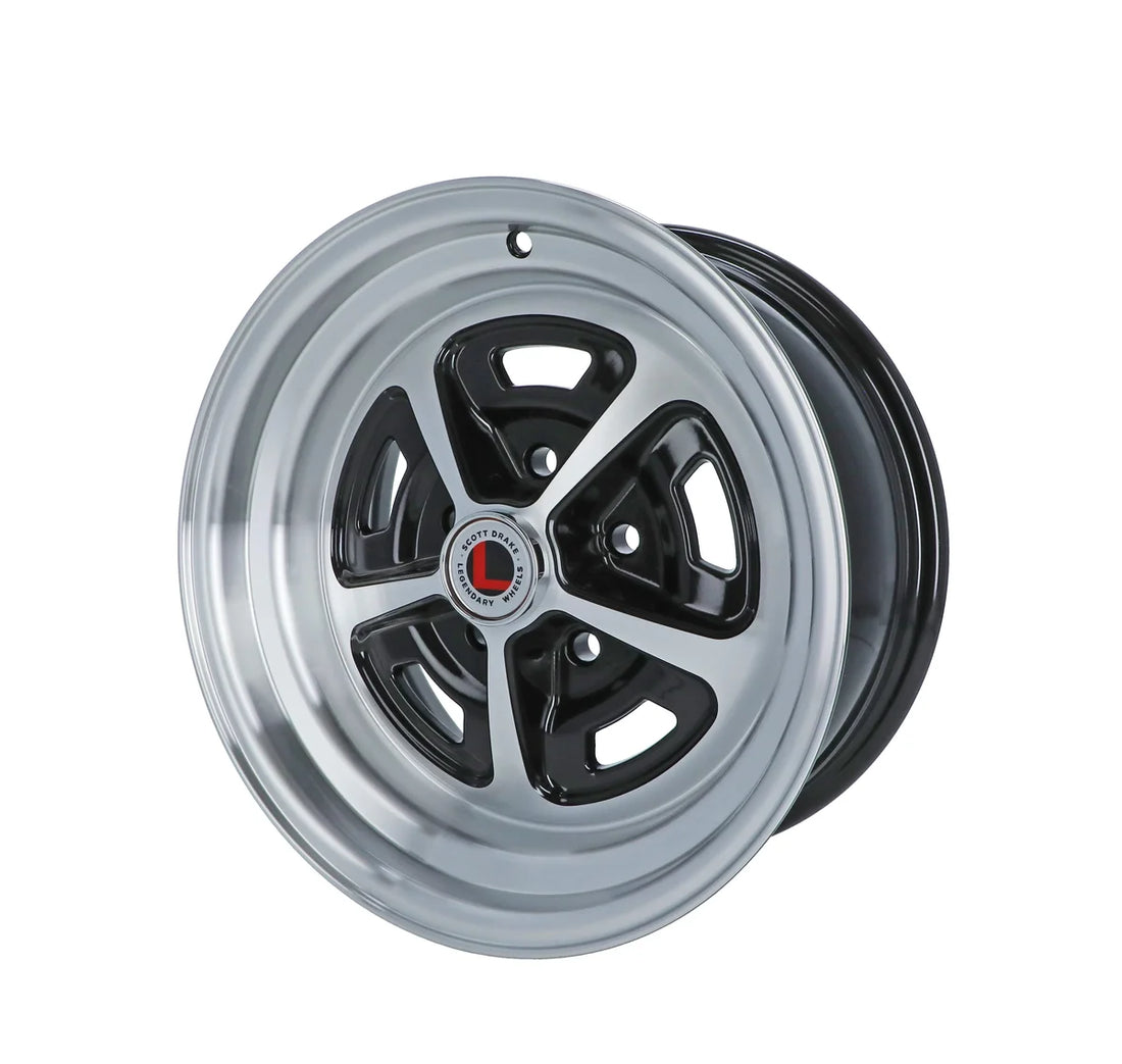 Legendary WheelsLegendary Wheels Magnum 500 - 15x7 - 5x4.5 - 4.25 BS - Gloss Black/MachinedLW50-50754A - Back View