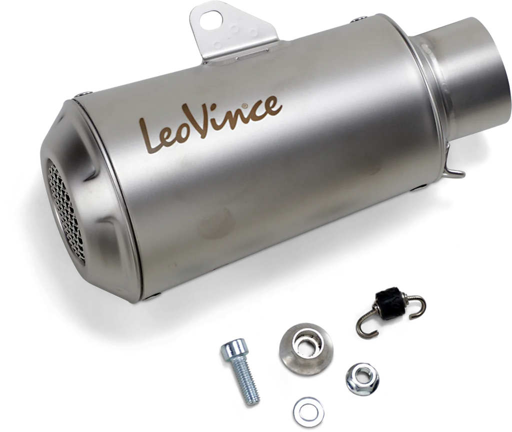 LeoVince 54mm Universal LV-10 Slip-On Muffler - Black Edition 9746BU - Side View
