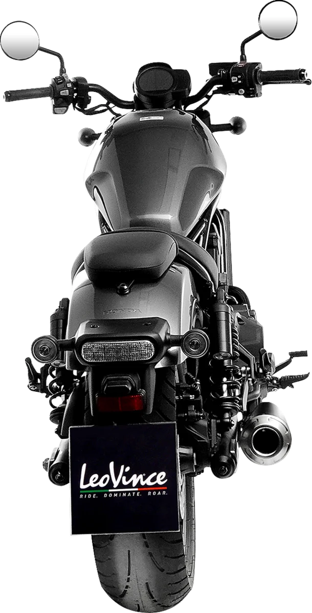 LeoVince Classic Slip-On Muffler - Black 15009FBU - Back View