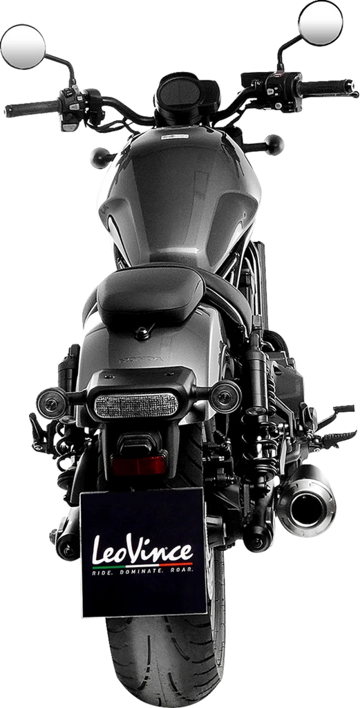 LeoVince Classic Slip-On Muffler - Black 15009FBU - Back View
