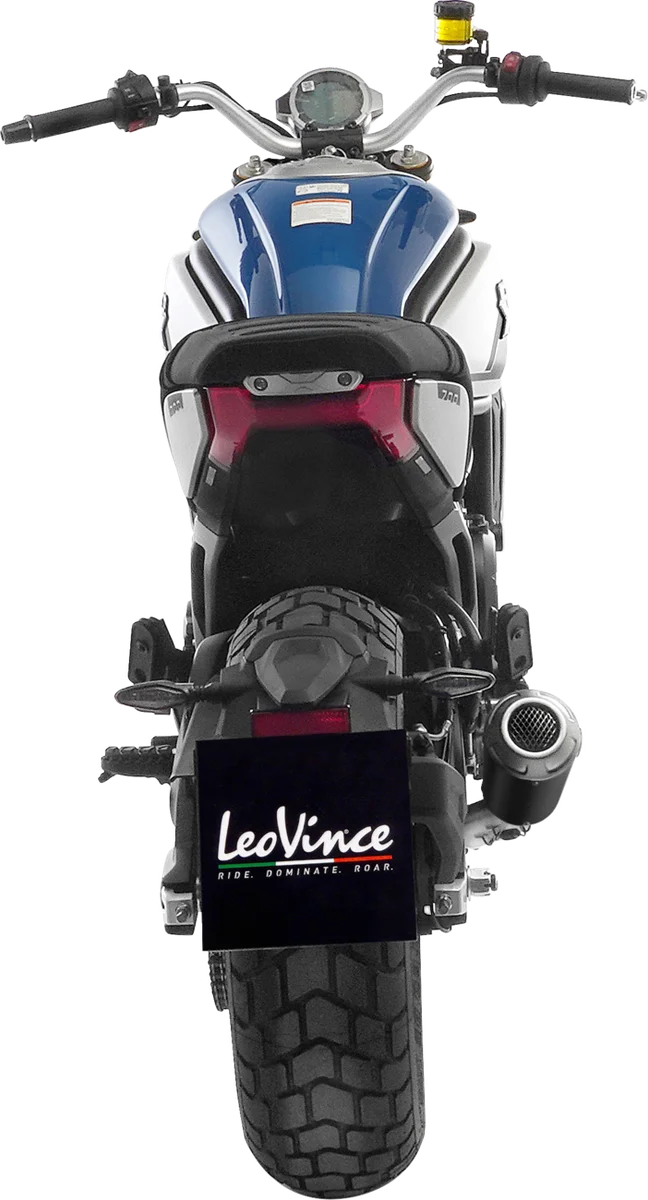 LeoVince LV-10 Slip-On Muffler - Black 15256B - Back View