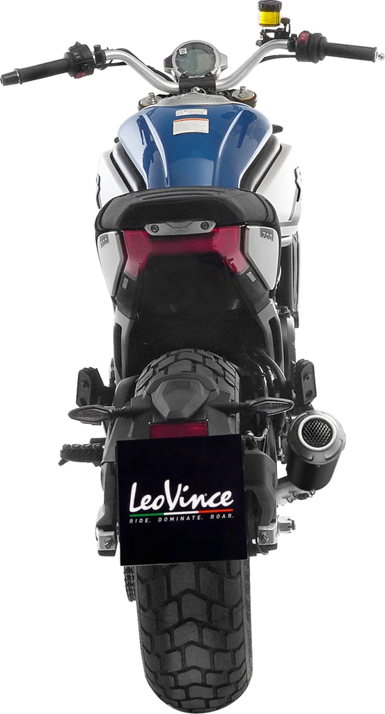 LeoVince LV-10 Slip-On Muffler - Black 15256B - Back View