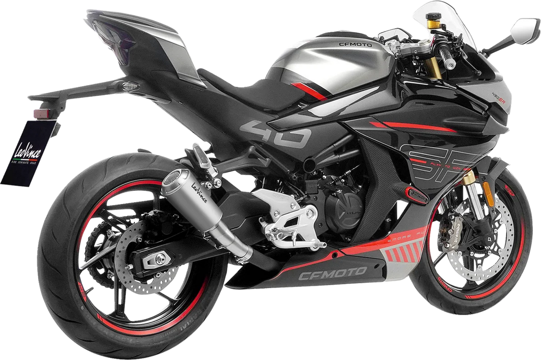 LeoVince LV-10 Slip-On Muffler - Black - Stainless Steel 15265BU - Installation View