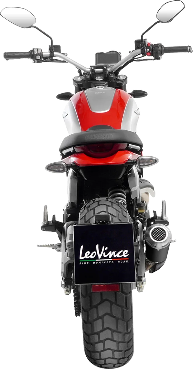 LeoVince LV-10 Slip-On Muffler - Black - Stainless Steel 15266B - Side View