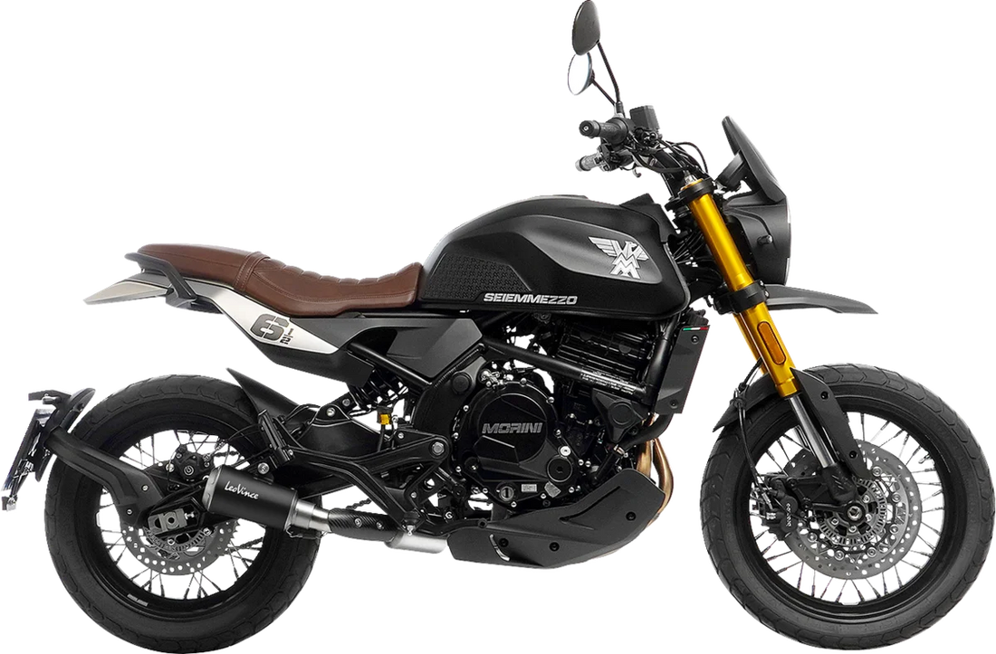 LeoVince LV-10 Slip-On Muffler - Black Stainless Steel 15267BU - Side View