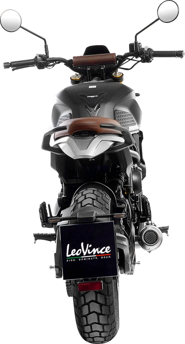 LeoVince LV-10 Slip-On Muffler - Black Stainless Steel 15267BU - Back View