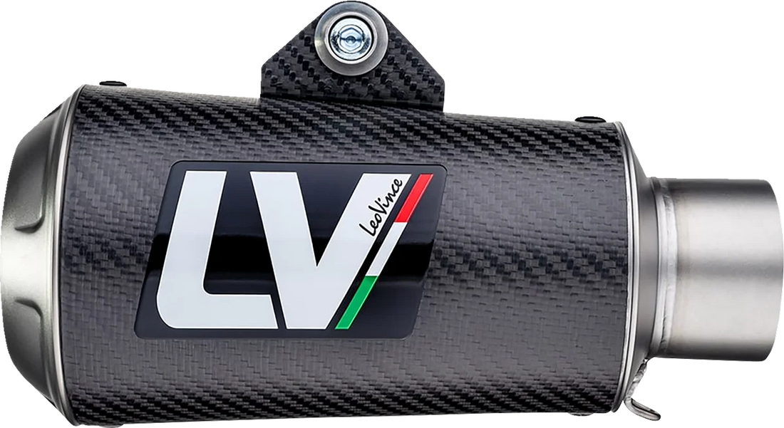LeoVince LV-10 Slip-On Muffler - Carbon Fiber 15242CU - Side View