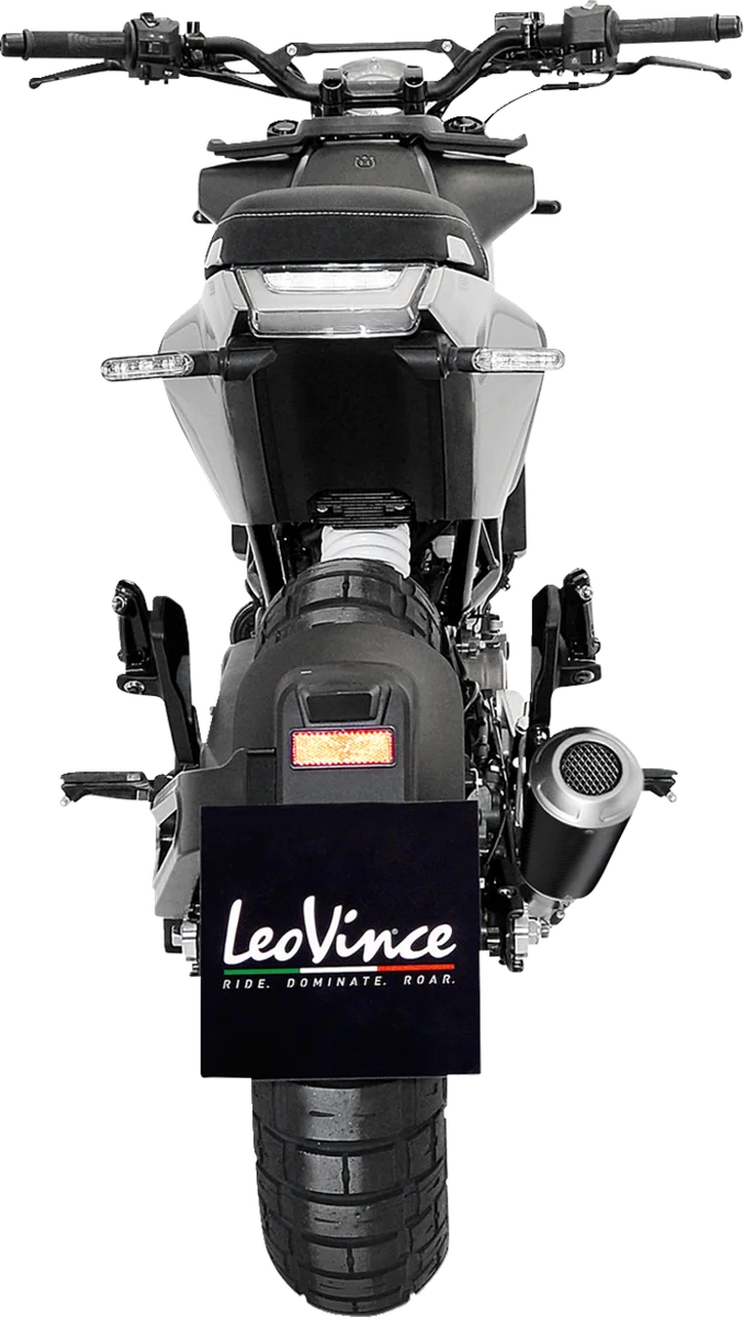 LeoVince LV-10 Slip-On Muffler - Carbon Fiber 15242CU - Back View