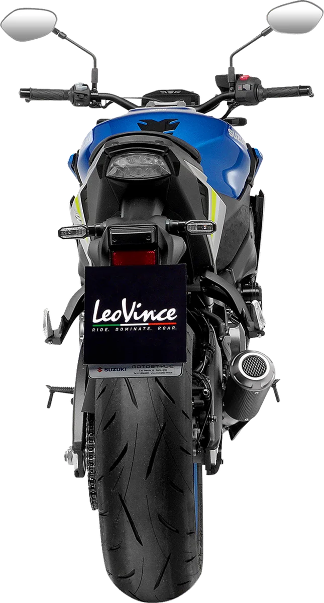 LeoVince LV-10 Slip-On Muffler - Carbon Fiber 15245C - Back View