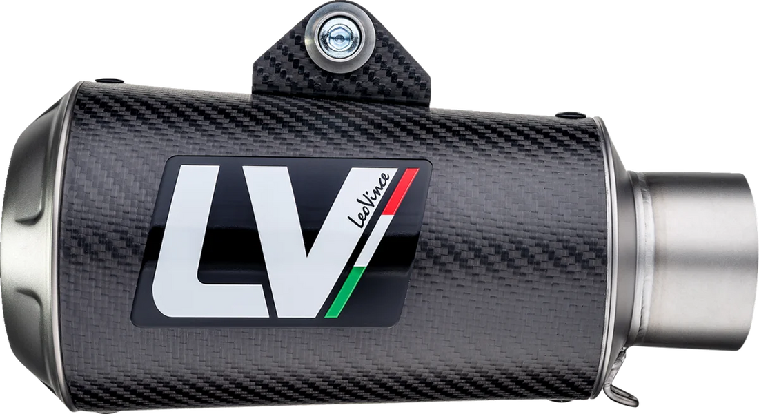 LeoVince LV-10 Slip-On Muffler - Carbon Fiber 15250CU - Back View