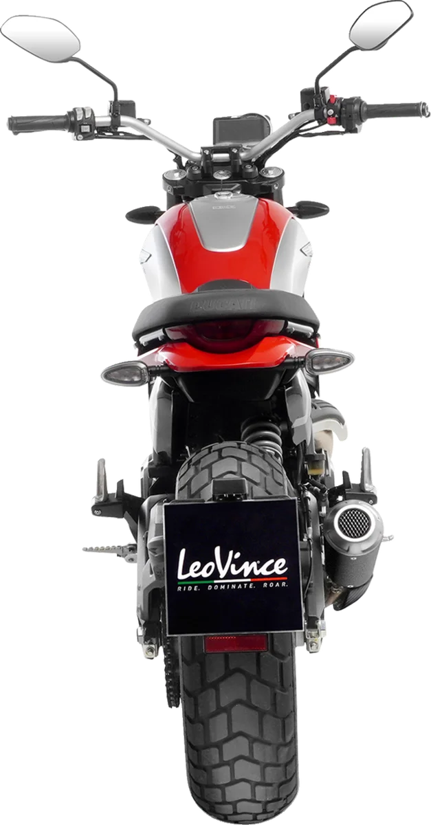 LeoVince LV-10 Slip-On Muffler - Carbon Fiber 15266C - Back View