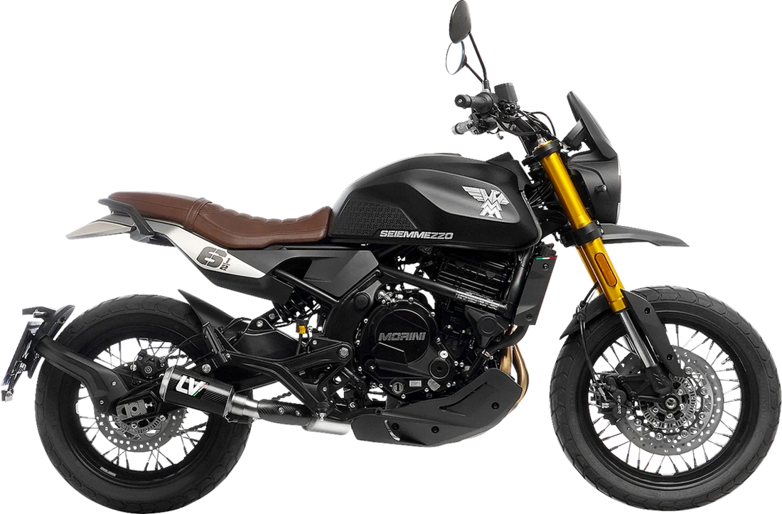 LeoVince LV-10 Slip-On Muffler - Carbon Fiber 15267CU - Side View