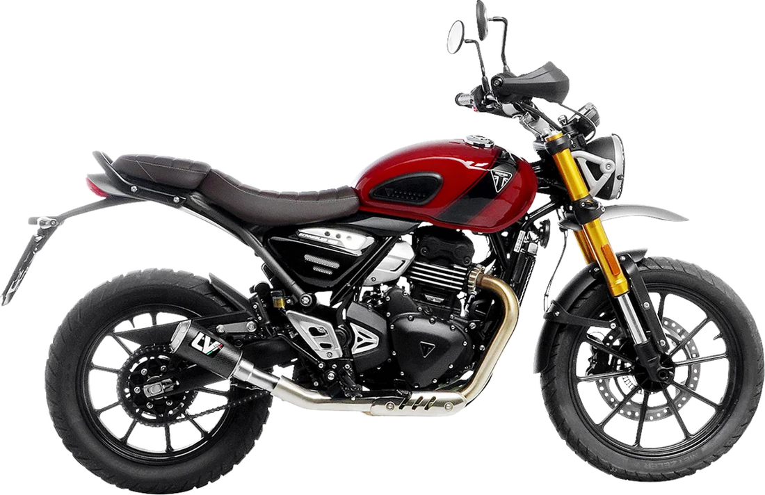 LeoVince LV-10 Slip-On Muffler - Carbon Fiber - Scrambler/Speed 400 15268CU - Detail View