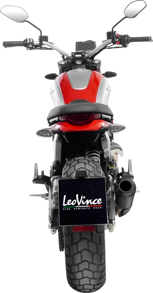 LeoVince LV-10 Slip-On Muffler - Full Black 15266FB - Back View