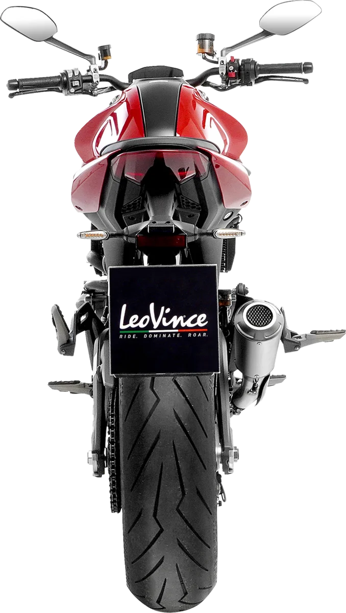 LeoVince LV-10 Slip-On Muffler - Silver 15256 - Back View